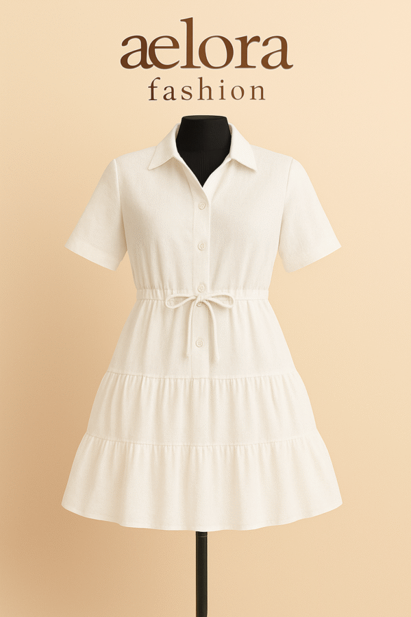 White Bloom Shirt Dress (white)
