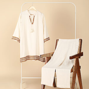 Ethnic Co-ord set (White)