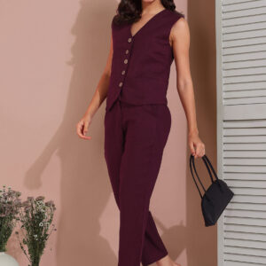 Waistcoat Co-ord set (Burgundy)