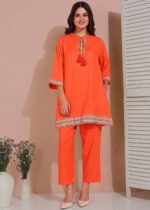 Ethnic Co-ord set (Orange) - Image 2