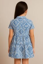 Aelora “Blue Belle” Collared Cotton Dress - Image 3